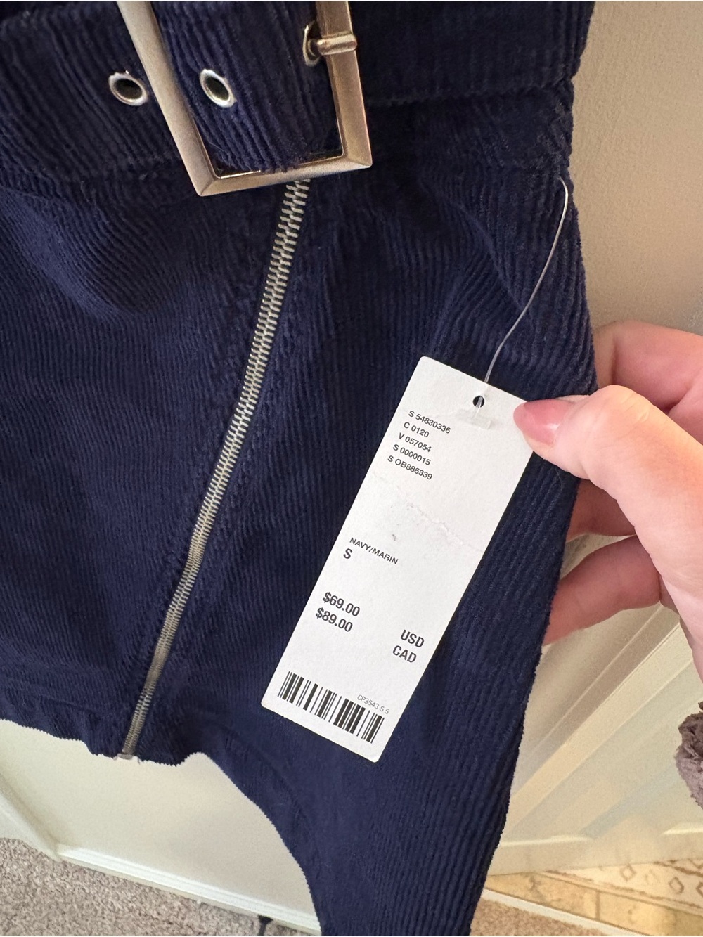 Urban Outfitters Navy Corduroy Skirt - Picture 3 of 5
